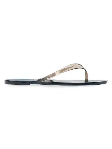 Black Suede Studio Women's Crystal PVC Flip Flops - Navy Black Pvc | Thumbnail 1 Black Suede Studio Women's Crystal PVC Flip Flops - Navy Black Pvc | Thumbnail 1