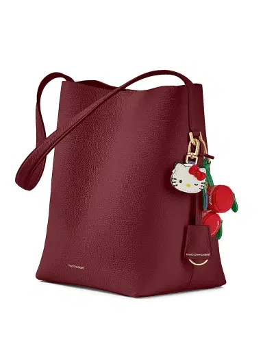 MAISON de SABRÉ Women's Leather Bucket Soft Tote Bag - Plum | Thumbnail 2 MAISON de SABRÉ Women's Leather Bucket Soft Tote Bag - Plum | Thumbnail 2