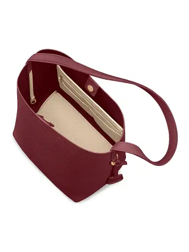 MAISON de SABRÉ Women's Leather Bucket Soft Tote Bag - Plum | Thumbnail 3 MAISON de SABRÉ Women's Leather Bucket Soft Tote Bag - Plum | Thumbnail 3