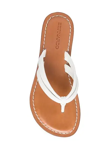 Bernardo Women's Miami Leather Thong Sandals - White | Thumbnail 5 Bernardo Women's Miami Leather Thong Sandals - White | Thumbnail 5
