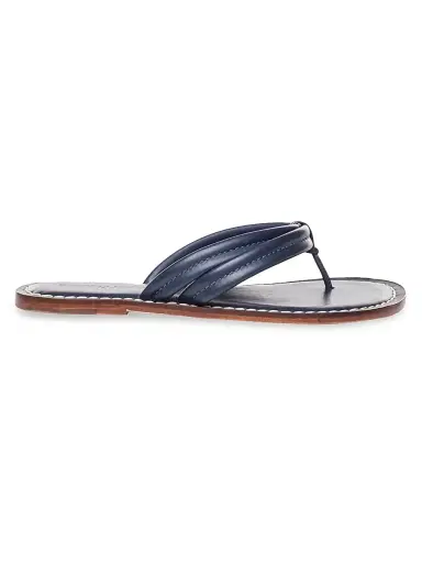 Bernardo Women's Miami Leather Thong Sandals - Navy | Thumbnail 1 Bernardo Women's Miami Leather Thong Sandals - Navy | Thumbnail 1
