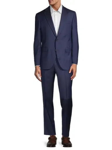 Saks Fifth Avenue Men's COLLECTION Woven Wool Suit - Navy | Thumbnail 2 Saks Fifth Avenue Men's COLLECTION Woven Wool Suit - Navy | Thumbnail 2