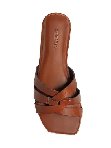 Bernardo Women's Oxford Slip-On Sandals - Cognac | Thumbnail 3 Bernardo Women's Oxford Slip-On Sandals - Cognac | Thumbnail 3