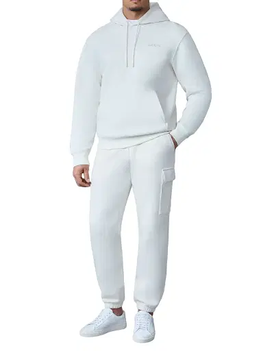 Mackage Men's Kolton Logo Cotton-Blend Hoodie - Cream | Thumbnail 2 Mackage Men's Kolton Logo Cotton-Blend Hoodie - Cream | Thumbnail 2
