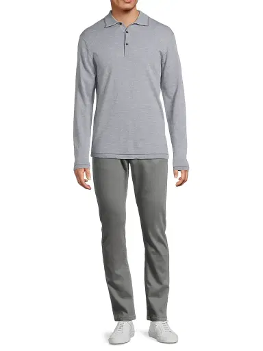 Robert Barakett Men's Roman Polo Sweater - Light Grey - Size XXL | Thumbnail 2 Robert Barakett Men's Roman Polo Sweater - Light Grey - Size XXL | Thumbnail 2