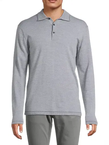Robert Barakett Men's Roman Polo Sweater - Light Grey - Size XXL | Thumbnail 3 Robert Barakett Men's Roman Polo Sweater - Light Grey - Size XXL | Thumbnail 3
