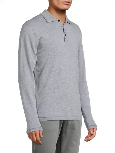 Robert Barakett Men's Roman Polo Sweater - Light Grey - Size XXL | Thumbnail 4 Robert Barakett Men's Roman Polo Sweater - Light Grey - Size XXL | Thumbnail 4