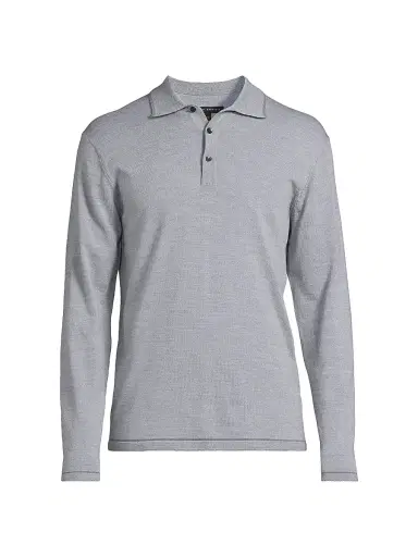 Robert Barakett Men's Roman Polo Sweater - Light Grey - Size XXL | Thumbnail 1 Robert Barakett Men's Roman Polo Sweater - Light Grey - Size XXL | Thumbnail 1