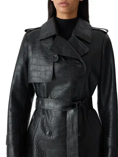 Mackage Women's Gael Croc-Embossed Leather Double-Breasted Trench Coat | Thumbnail 5 Mackage Women's Gael Croc-Embossed Leather Double-Breasted Trench Coat | Thumbnail 5