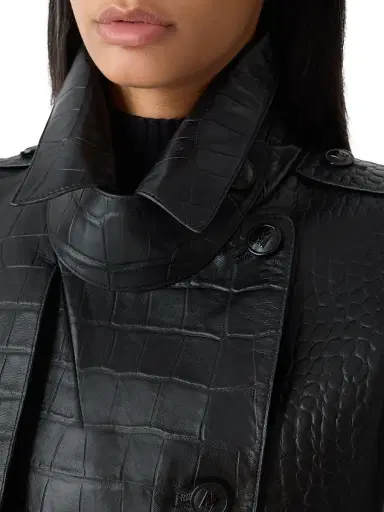 Mackage Women's Gael Croc-Embossed Leather Double-Breasted Trench Coat | Thumbnail 6 Mackage Women's Gael Croc-Embossed Leather Double-Breasted Trench Coat | Thumbnail 6