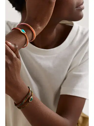 OLE LYNGGAARD COPENHAGEN ife 18-karat Gold, Turquoise And Cord Bracelet | Thumbnail 2 OLE LYNGGAARD COPENHAGEN ife 18-karat Gold, Turquoise And Cord Bracelet | Thumbnail 2