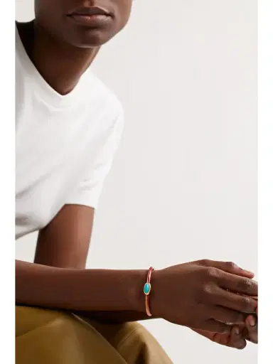 OLE LYNGGAARD COPENHAGEN ife 18-karat Gold, Turquoise And Cord Bracelet | Thumbnail 4 OLE LYNGGAARD COPENHAGEN ife 18-karat Gold, Turquoise And Cord Bracelet | Thumbnail 4