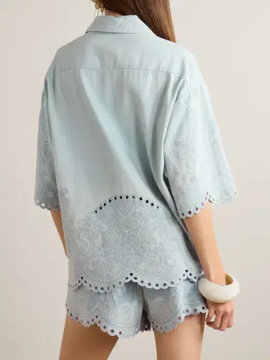 Zimmermann Daylight Broderie Anglaise Denim Shirt | Thumbnail 4 Zimmermann Daylight Broderie Anglaise Denim Shirt | Thumbnail 4