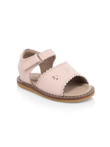 Elephantito Baby Girl's Scallop Leather Sandals - Pink 6 (Baby) | Thumbnail 1 Elephantito Baby Girl's Scallop Leather Sandals - Pink 6 (Baby) | Thumbnail 1