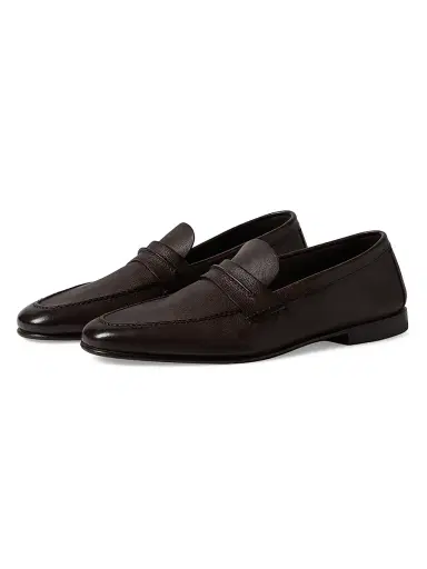 Zegna Men's Natural Grain Leather Mocassin Loafer - Dark Brown - Size 11 | Thumbnail 2 Zegna Men's Natural Grain Leather Mocassin Loafer - Dark Brown - Size 11 | Thumbnail 2