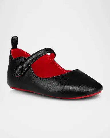 Christian Louboutin Girl's Love Chick Nappa Leather Ballerina Shoes, Baby | Thumbnail 2 Christian Louboutin Girl's Love Chick Nappa Leather Ballerina Shoes, Baby | Thumbnail 2