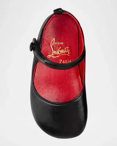 Christian Louboutin Girl's Love Chick Nappa Leather Ballerina Shoes, Baby | Thumbnail 4 Christian Louboutin Girl's Love Chick Nappa Leather Ballerina Shoes, Baby | Thumbnail 4