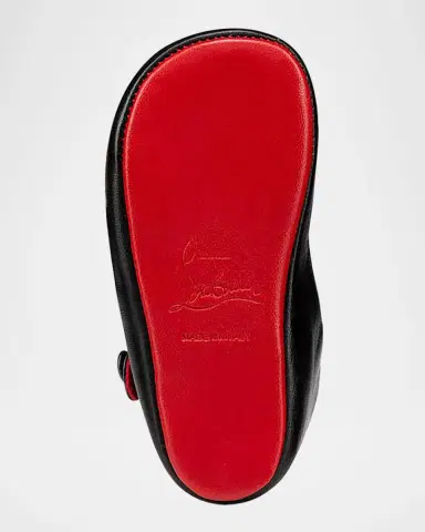 Christian Louboutin Girl's Love Chick Nappa Leather Ballerina Shoes, Baby | Thumbnail 5 Christian Louboutin Girl's Love Chick Nappa Leather Ballerina Shoes, Baby | Thumbnail 5