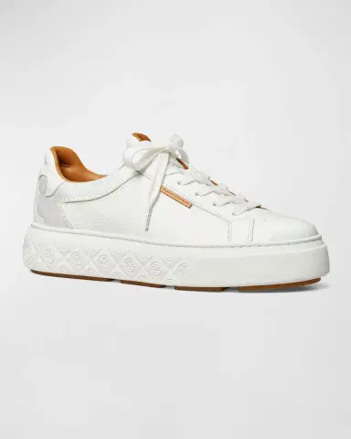 Tory Burch Ladybug Monogram Mix Leather Fashion Sneakers | Thumbnail 2 Tory Burch Ladybug Monogram Mix Leather Fashion Sneakers | Thumbnail 2