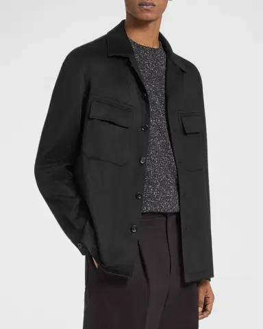 Zegna Men's Cashmere Overshirt | Thumbnail 4 Zegna Men's Cashmere Overshirt | Thumbnail 4
