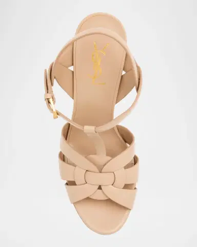 Saint Laurent Tribute Leather T-Strap Platform Sandals | Thumbnail 6 Saint Laurent Tribute Leather T-Strap Platform Sandals | Thumbnail 6