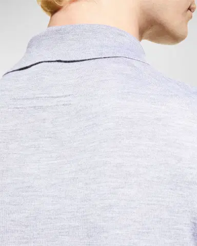 ZEGNA Men's Cashmere-Silk Polo Shirt | Thumbnail 7 ZEGNA Men's Cashmere-Silk Polo Shirt | Thumbnail 7
