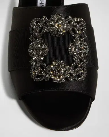 Manolo Blahnik Marta Crystal Buckle Silk Sandals | Thumbnail 5 Manolo Blahnik Marta Crystal Buckle Silk Sandals | Thumbnail 5