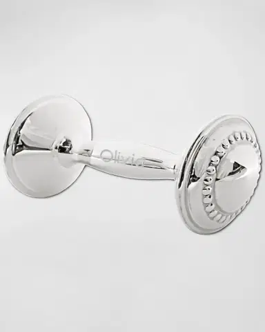 Cunill America Personalized Beaded Rattle Sterling Silver Barbell | Thumbnail 2 Cunill America Personalized Beaded Rattle Sterling Silver Barbell | Thumbnail 2