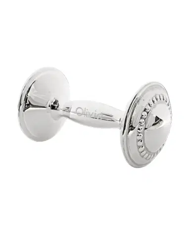 Cunill America Personalized Beaded Rattle Sterling Silver Barbell | Thumbnail 1 Cunill America Personalized Beaded Rattle Sterling Silver Barbell | Thumbnail 1
