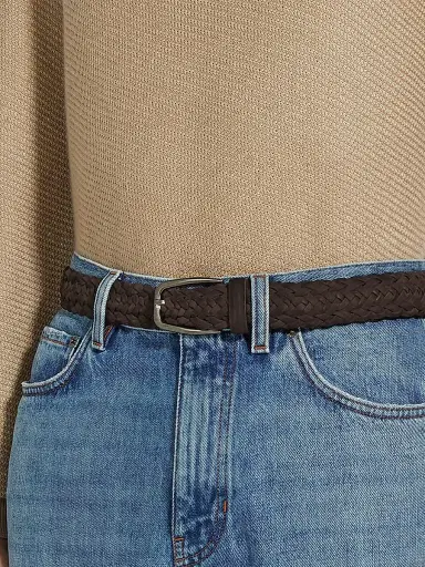 Zegna Men's Braided Leather Belt | Thumbnail 3 Zegna Men's Braided Leather Belt | Thumbnail 3
