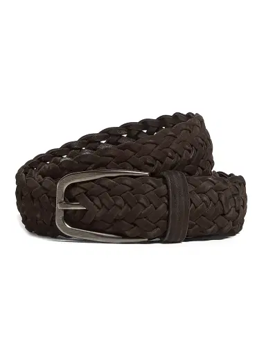 Zegna Men's Braided Leather Belt | Thumbnail 1 Zegna Men's Braided Leather Belt | Thumbnail 1