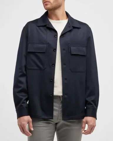 ZEGNA Men's Cashmere Overshirt | Thumbnail 4 ZEGNA Men's Cashmere Overshirt | Thumbnail 4