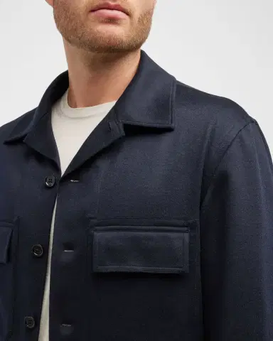 ZEGNA Men's Cashmere Overshirt | Thumbnail 8 ZEGNA Men's Cashmere Overshirt | Thumbnail 8