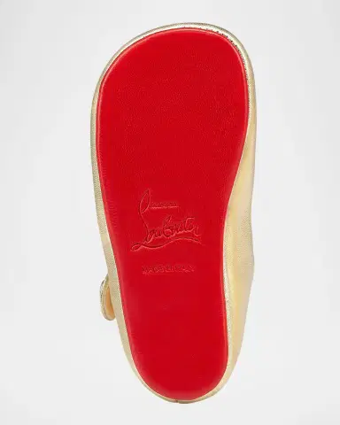 Christian Louboutin Girl's Love Chick Metallic Leather Ballerina Shoes, Baby | Thumbnail 5 Christian Louboutin Girl's Love Chick Metallic Leather Ballerina Shoes, Baby | Thumbnail 5