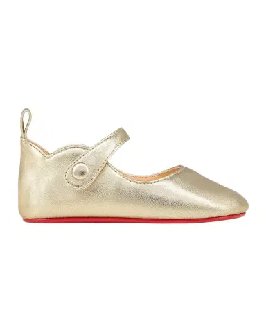 Christian Louboutin Girl's Love Chick Metallic Leather Ballerina Shoes, Baby | Thumbnail 1 Christian Louboutin Girl's Love Chick Metallic Leather Ballerina Shoes, Baby | Thumbnail 1