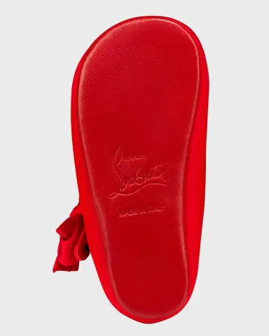 Christian Louboutin Girl's Lou Babe Satin Bow Ballet Flats, Baby | Thumbnail 5 Christian Louboutin Girl's Lou Babe Satin Bow Ballet Flats, Baby | Thumbnail 5