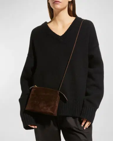 The Row Nu Twin Mini Crossbody in Suede | Thumbnail 4 The Row Nu Twin Mini Crossbody in Suede | Thumbnail 4