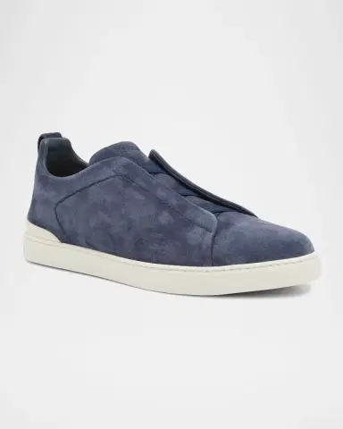 Zegna Men's Triple Stitch Suede Sneakers | Thumbnail 3 Zegna Men's Triple Stitch Suede Sneakers | Thumbnail 3