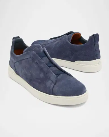 Zegna Men's Triple Stitch Suede Sneakers | Thumbnail 8 Zegna Men's Triple Stitch Suede Sneakers | Thumbnail 8