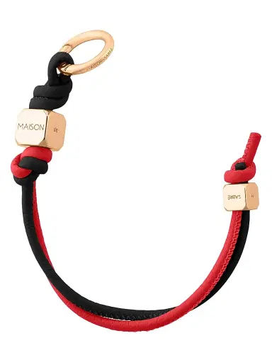 MAISON de SABRÉ Women's Leather Wristlet Charm - Rouge Noir | Thumbnail 4 MAISON de SABRÉ Women's Leather Wristlet Charm - Rouge Noir | Thumbnail 4