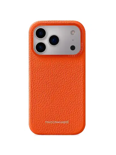 Maison de Sabre Leather Phone Case (iPhone 17 Pro Max) - Manhattan Orange | Thumbnail 1 Maison de Sabre Leather Phone Case (iPhone 17 Pro Max) - Manhattan Orange | Thumbnail 1