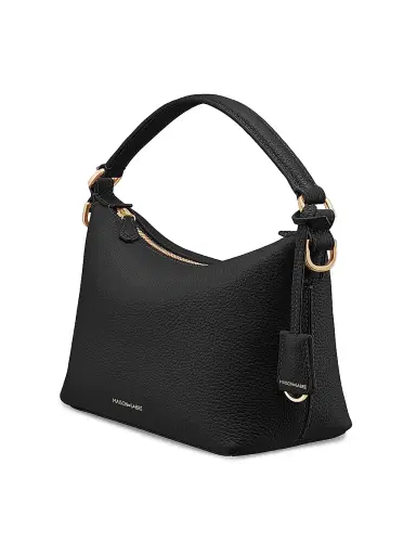 MAISON de SABRÉ Women's Leather Soft Hobo Bag - Black Caviar | Thumbnail 5 MAISON de SABRÉ Women's Leather Soft Hobo Bag - Black Caviar | Thumbnail 5