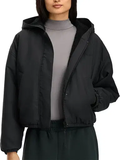 Canada Goose Women's Alberni Reversible Fleece Bomber Jacket - Black Noir | Thumbnail 4 Canada Goose Women's Alberni Reversible Fleece Bomber Jacket - Black Noir | Thumbnail 4