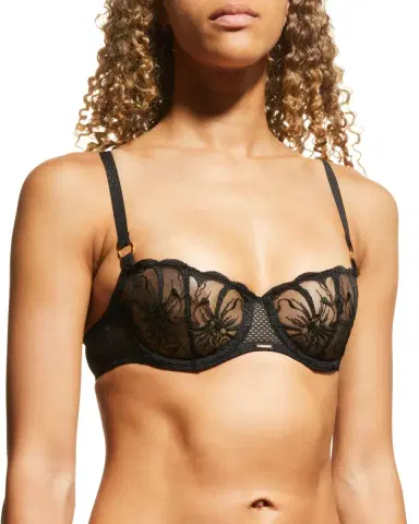 Chantelle Fleur Floral-Embroidered Scalloped Demi Bra | Thumbnail 2 Chantelle Fleur Floral-Embroidered Scalloped Demi Bra | Thumbnail 2