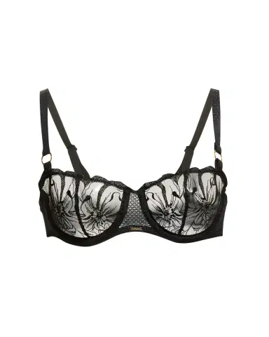 Chantelle Fleur Floral-Embroidered Scalloped Demi Bra | Thumbnail 1 Chantelle Fleur Floral-Embroidered Scalloped Demi Bra | Thumbnail 1
