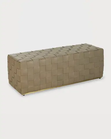 Arteriors Lakewood Woven Leather Bench, 54" | Thumbnail 2 Arteriors Lakewood Woven Leather Bench, 54" | Thumbnail 2