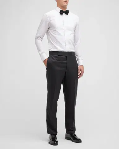 Giorgio Armani Men 's Tonal Wool-Blend Tuxedo Pants | Thumbnail 3 Giorgio Armani Men 's Tonal Wool-Blend Tuxedo Pants | Thumbnail 3