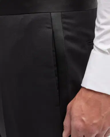 Giorgio Armani Men 's Tonal Wool-Blend Tuxedo Pants | Thumbnail 5 Giorgio Armani Men 's Tonal Wool-Blend Tuxedo Pants | Thumbnail 5