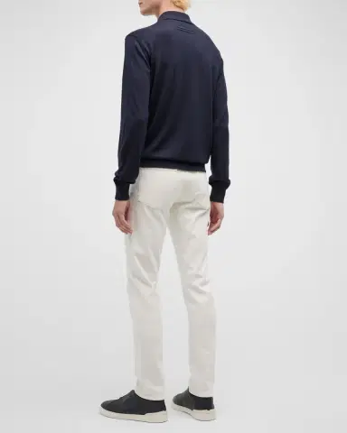 ZEGNA Men 's Cashmere-Silk Polo Sweater | Thumbnail 3 ZEGNA Men 's Cashmere-Silk Polo Sweater | Thumbnail 3