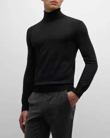 ZEGNA Men's Cashmere-Silk Turtleneck Sweater | Thumbnail 3 ZEGNA Men's Cashmere-Silk Turtleneck Sweater | Thumbnail 3